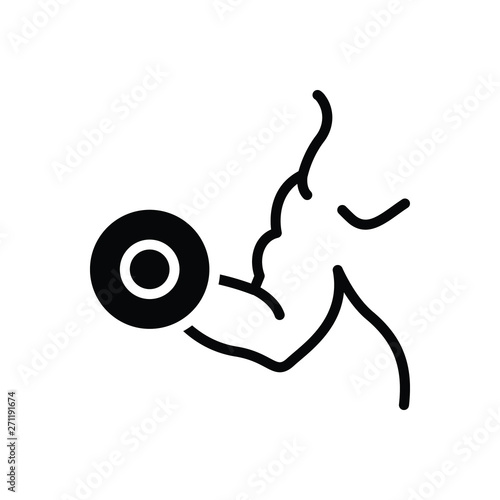 Black solid icon for biceps pectorals 