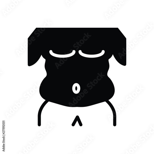 Black solid icon for fat body 