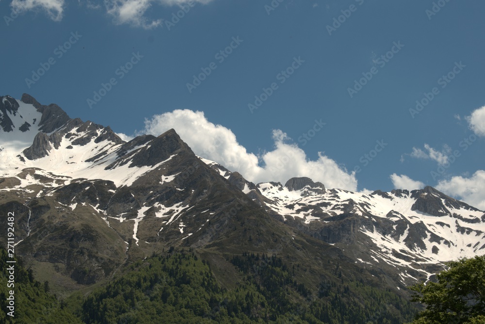 Mountain of the French Pyrenees in spring