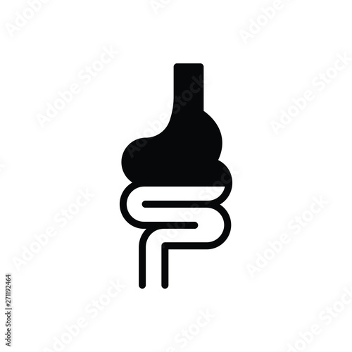 Black solid icon for intestine appendix