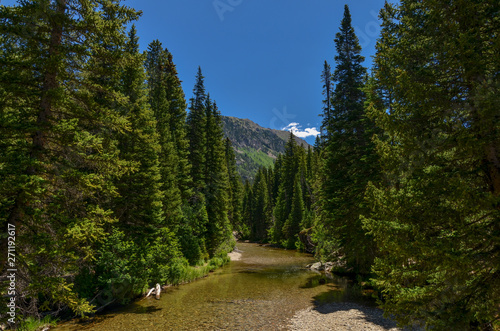 Roaring Fork River headwaters between Aspen and Independence Pass in White River National Forest (Pitkin County, Colorado, USA) 