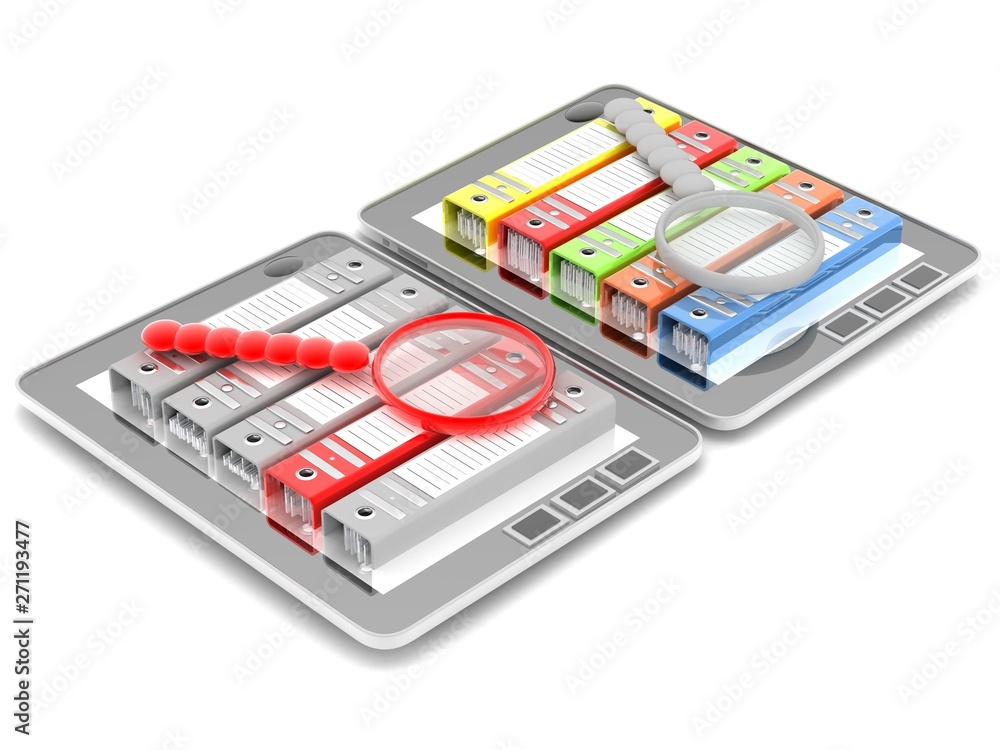 computer (documents folder.3-d Illustration. computer (documents folder.3-d Illustration.
