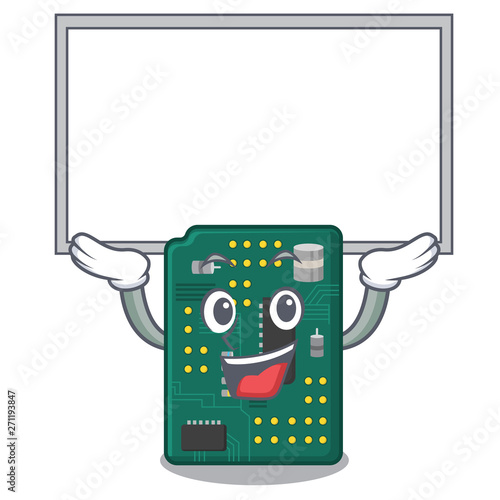 Up board circuit board pcb isolated with mascot