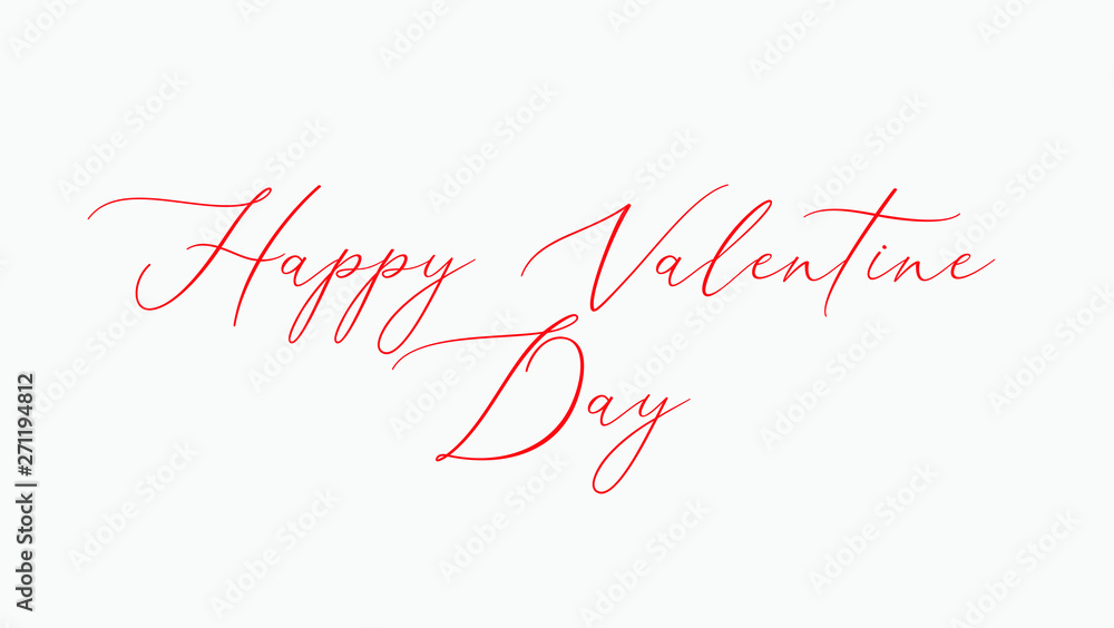 Happy Valentines Day typography poster with handwritten calligraphy text, isolated on white background. Romantic postcard Vector Illustration. - Vector