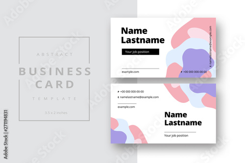 Trendy minimal abstract business card template. Modern corporate stationery id layout with geometric pattern. Vector fashion background design with information sample name text.