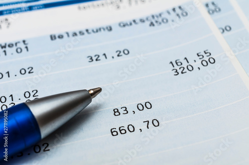 Canvastavla Girokonto Kontoauszüge Bank