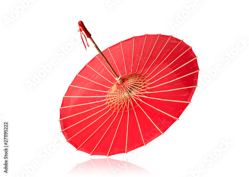 Chinese traditional craft umbrella isolated on white background