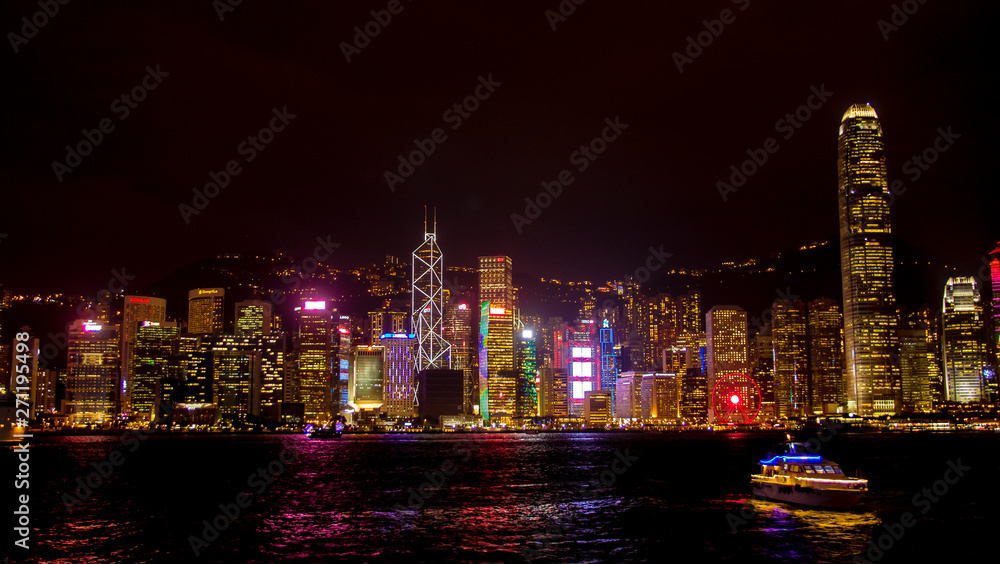 Fototapeta premium City at night in Hongkong