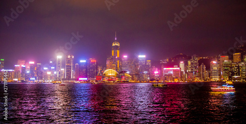 Canvas Print City at night in Hongkong