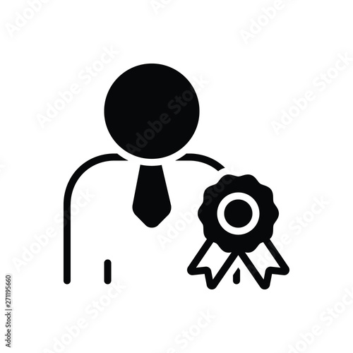 Black solid icon for prequalified photo