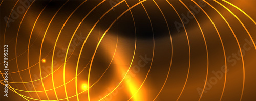 Shiny neon techno template. Neon lines background, 80s style laser rays