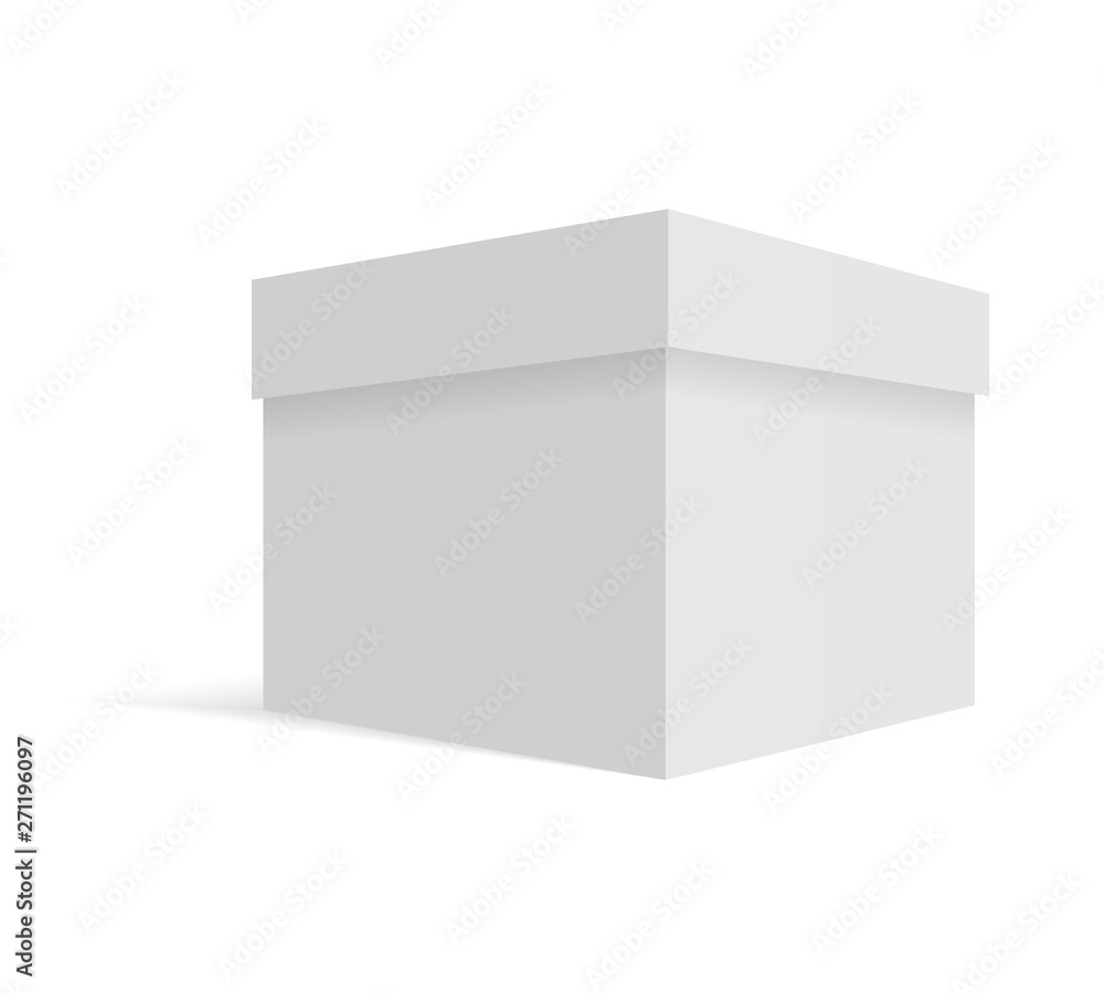 White blank cardboard package box. Vector template. Cardboard box mockup, package and container illustration. White blank cardboard package box. Vector template. Cardboard box mockup, package and container illustration.