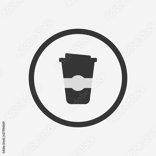 Disposable coffee cup icon. New trendy graphic style coffee cup vector illustration