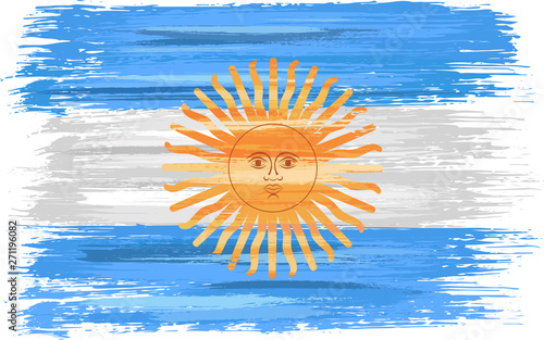 Argentine flag with paint brush strokes