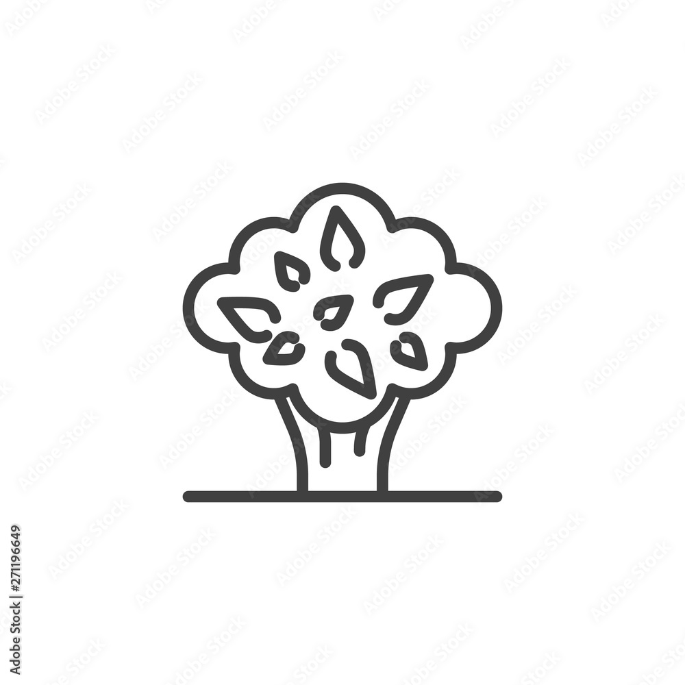 Park tree line icon. linear style sign for mobile concept and web design. Garden tree with leaves outline vector icon. Nature symbol, logo illustration. Vector graphics Park tree line icon. linear style sign for mobile concept and web design. Garden tree with leaves outline vector icon. Nature symbol, logo illustration. Vector graphics