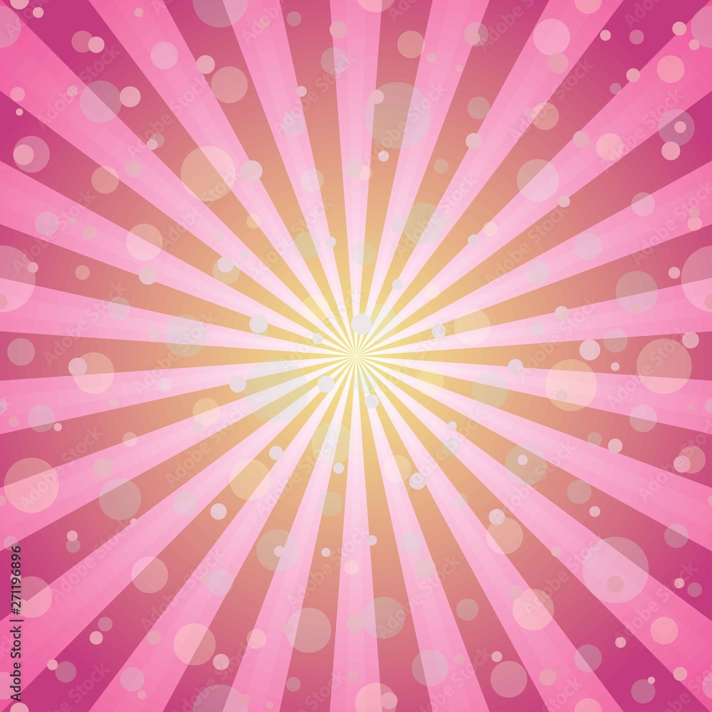 Sunlight magic background. Pink and yellow color burst background with confetti sparkles or snow. Sunlight magic background. Pink and yellow color burst background with confetti sparkles or snow.
