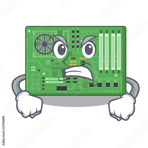 Angry motherboard in the a computer cartoon