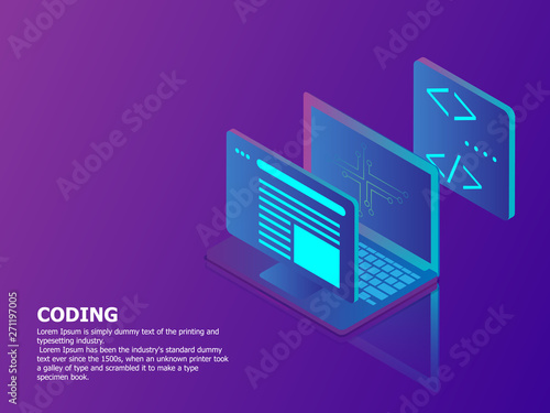 coding concept with laptop