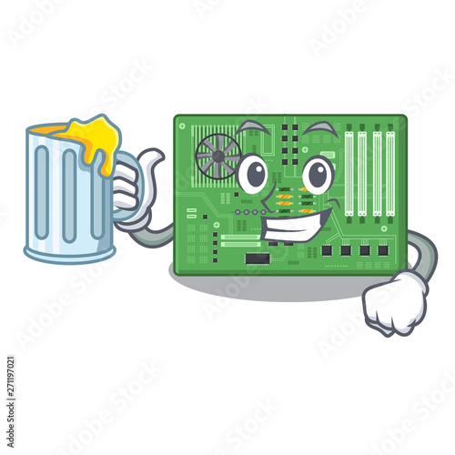 With juice motherboard in the a computer cartoon