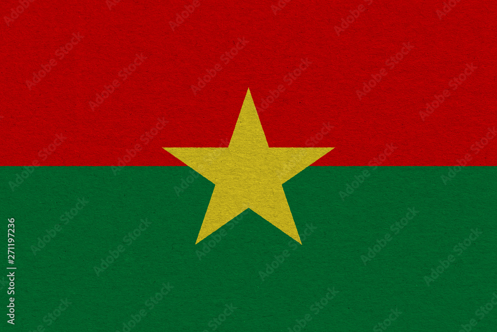 Burkina Faso flag painted on paper Burkina Faso flag painted on paper