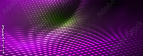 Vector neon light lines concept, abstract background