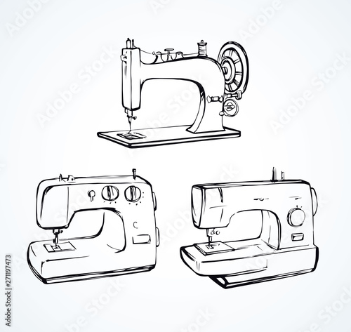 Sewing machine. Vector drawing