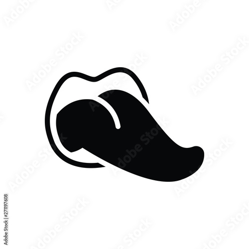 Black solid icon for tongue