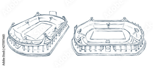Small Stadium. Vector sketch