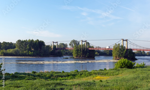 suspension bridge of Meung sur Loire in centre-Val de loire region