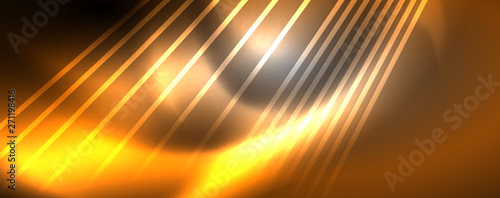 Color light with lines, outer space background, bright rays