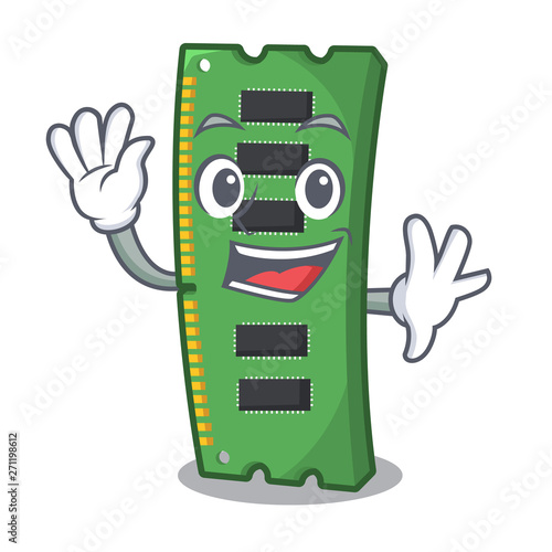 Waving RAM memory card the mascot shape