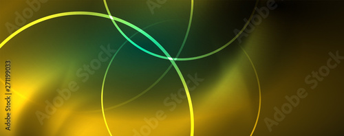 Shiny neon lines template - northern lights glowing blur lines. Futuristic style glow neon 80s disco club or night party techno template