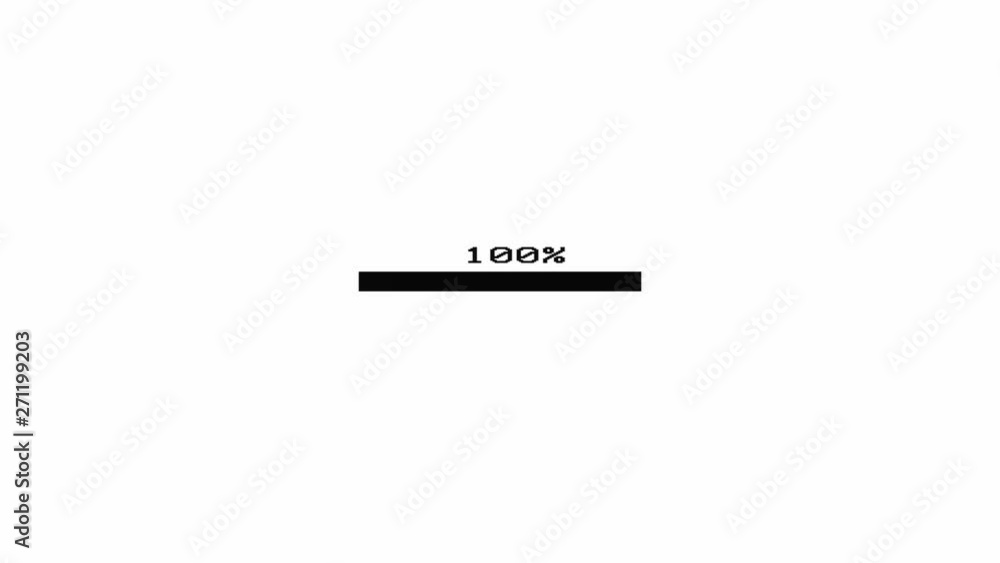 Simple black and white retro progress bar with welcome screen Simple black and white retro progress bar with welcome screen