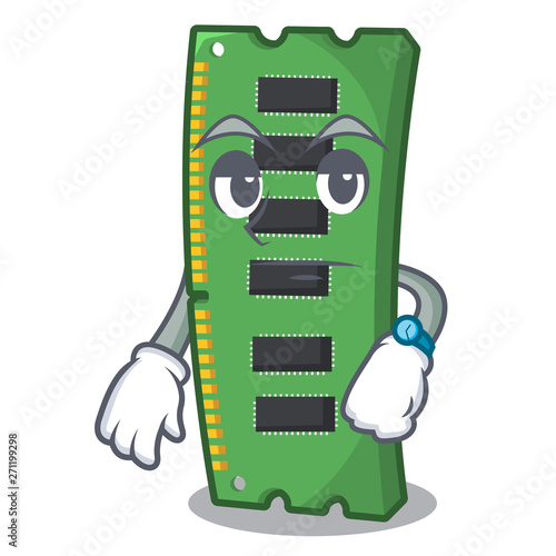 Waiting RAM memory card above cartoon table