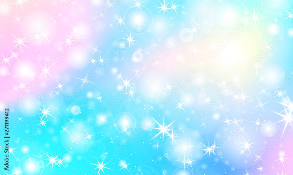 Unicorn rainbow background. Holographic sky Unicorn rainbow background. Holographic sky