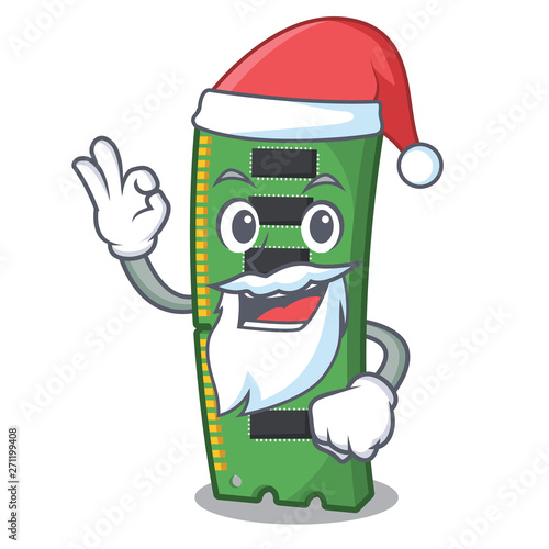 Santa RAM memory card above cartoon table