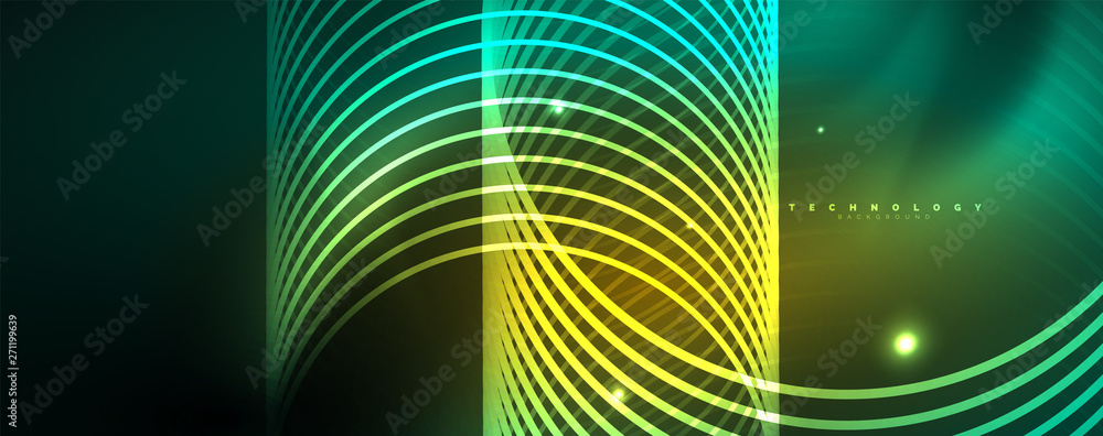 Shiny neon lines template - northern lights glowing blur lines. Futuristic style glow neon 80s disco club or night party techno template Shiny neon lines template - northern lights glowing blur lines. Futuristic style glow neon 80s disco club or night party techno template