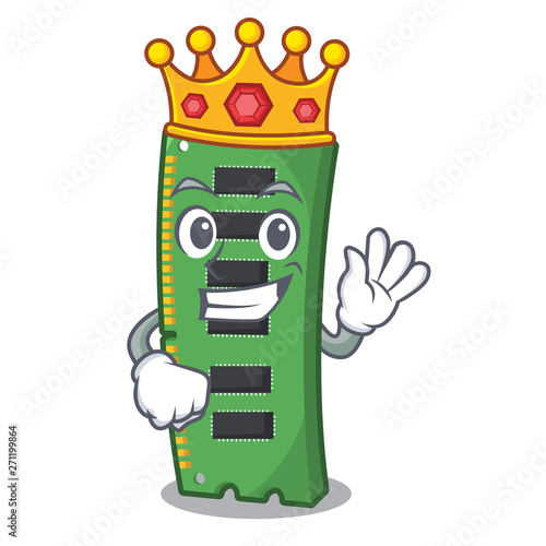 King RAM memory card above cartoon table