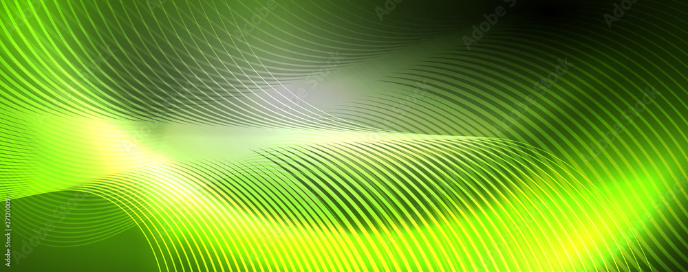 Shiny neon lights, dark abstract background with blurred magic neon light curved lines Shiny neon lights, dark abstract background with blurred magic neon light curved lines