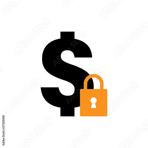 Locked dollar icon graphic design template illustration