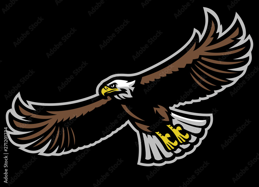 Fototapeta premium Flying bald eagle mascot