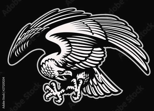 detailed style of eagle mascot