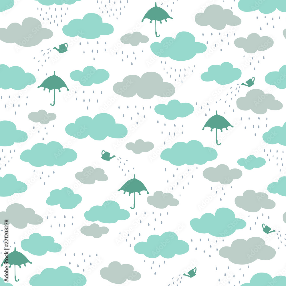 Pretty pattern illustration material of the rain cloud,