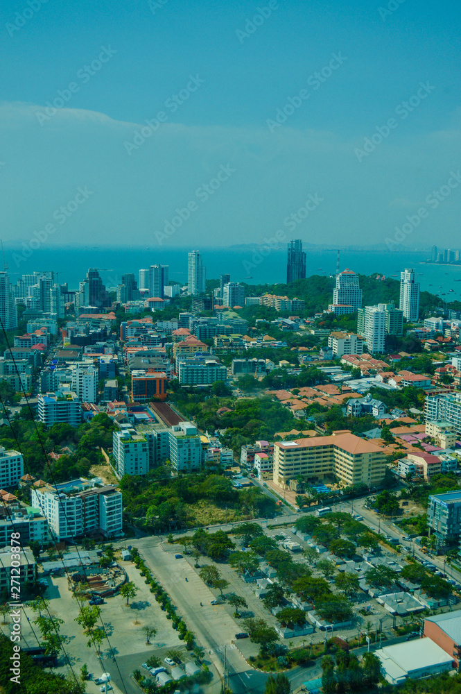 Naklejka premium aerial view of city