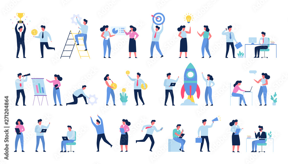 Business people set. Group of businessmen in suit Stock Vector | Adobe ...