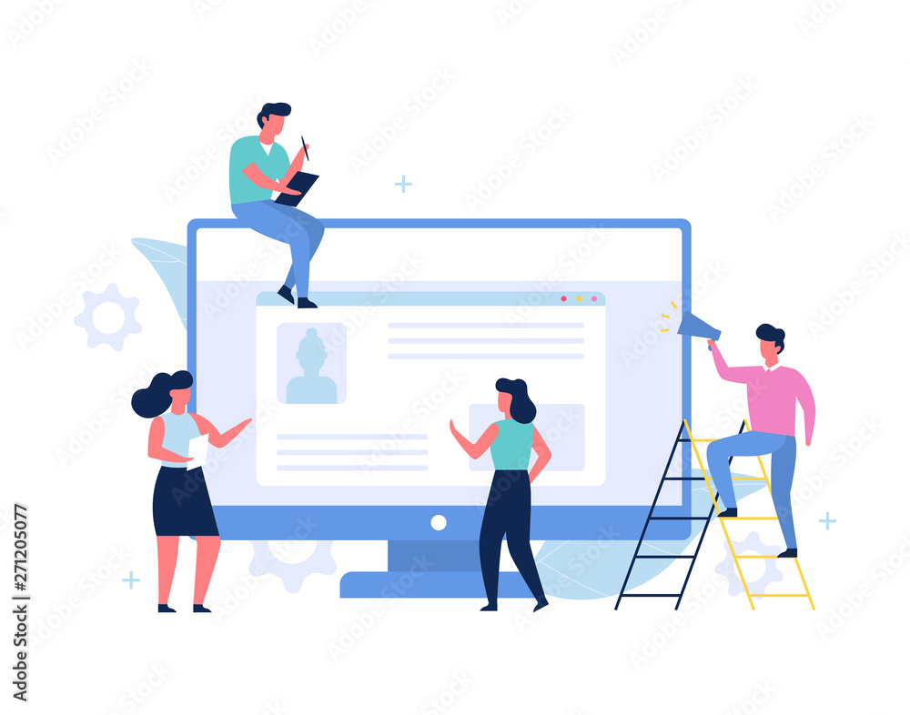 Fototapeta premium Internet profile on the computer screen. Modern technology