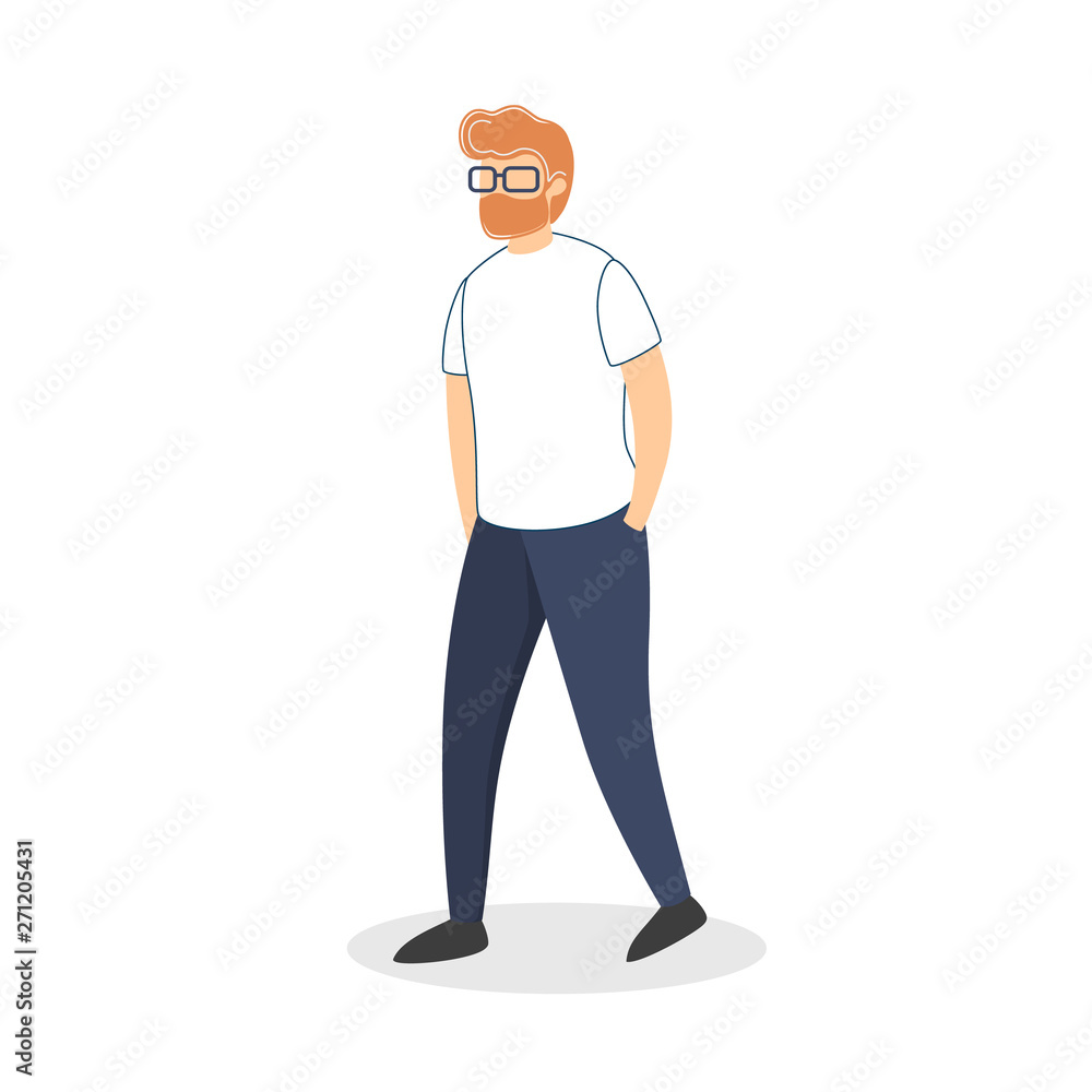 Man walking. Male person in the casual clothes Man walking. Male person in the casual clothes