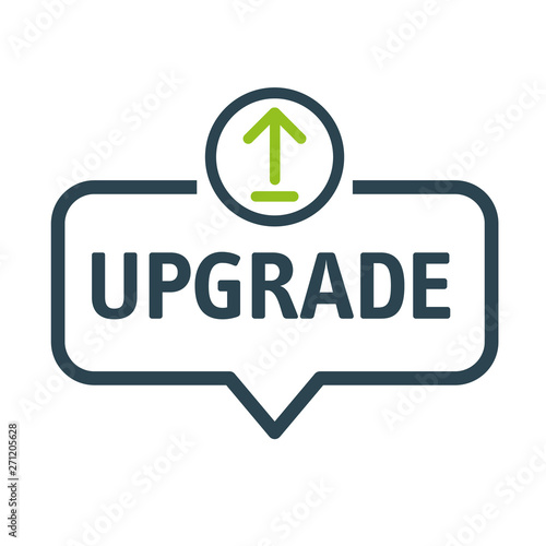 speech bubble UPGRADE vector illustration