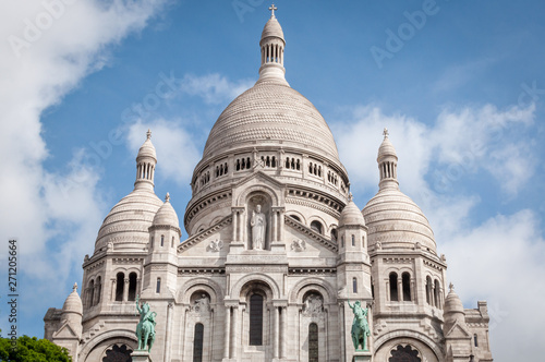 Facade of the Sacre Coeur basilica in Montmartre - Paris, France