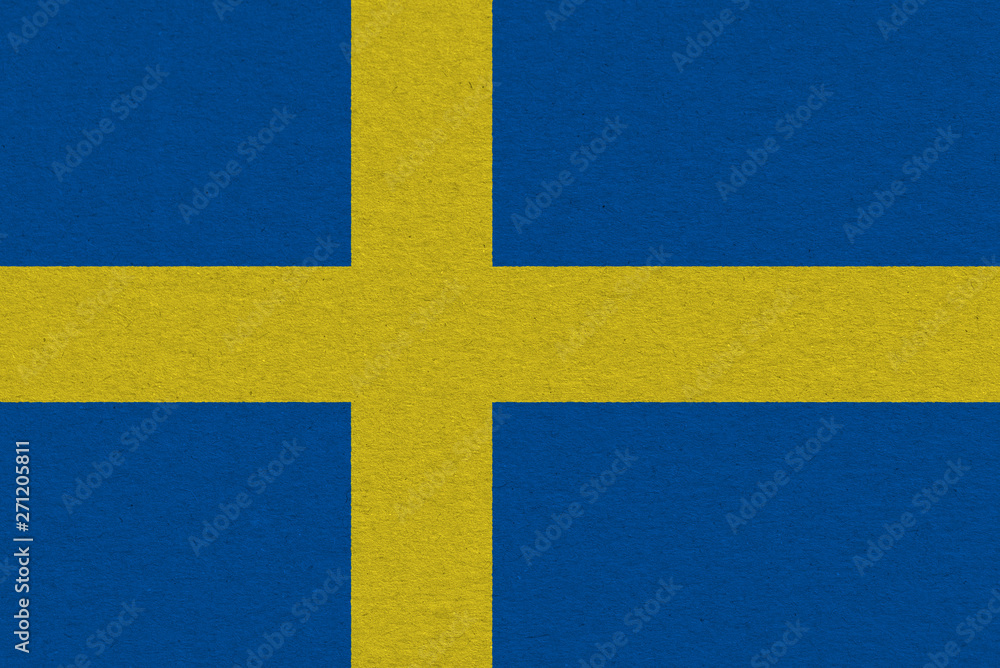 Naklejka premium Sweden flag painted on paper